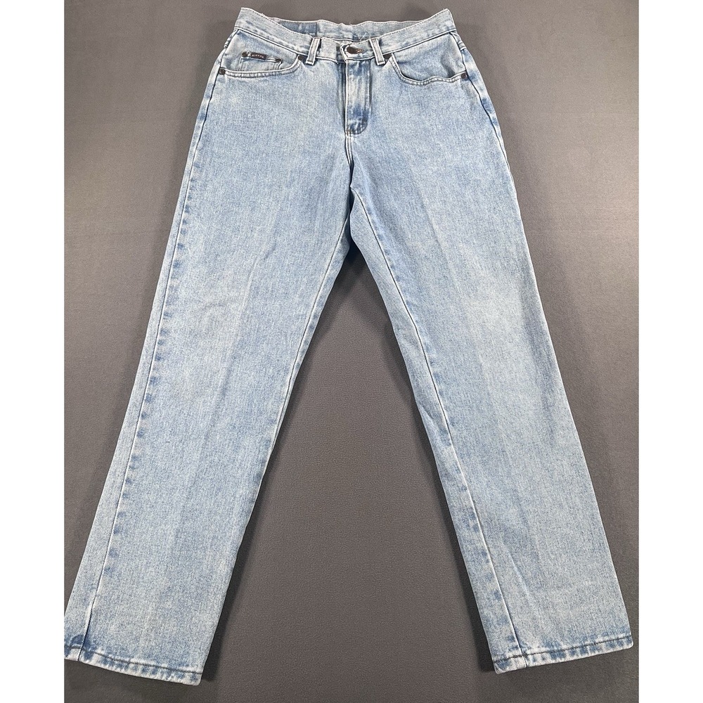 VTG Lee Riders Mom Jeans Size 10 Med Relaxed Fit High Rise Straight Blue Denim
